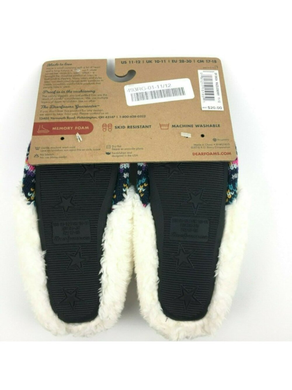 Dearfoams Girls Memory Foam Clog Knit Slippers 11-12 Purple - Picture 5 of 6